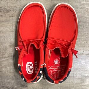 Hey Dude Men's Red Boat Shoes